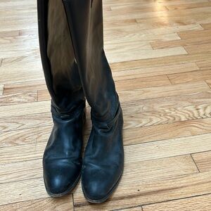Frye tall black leather riding boots